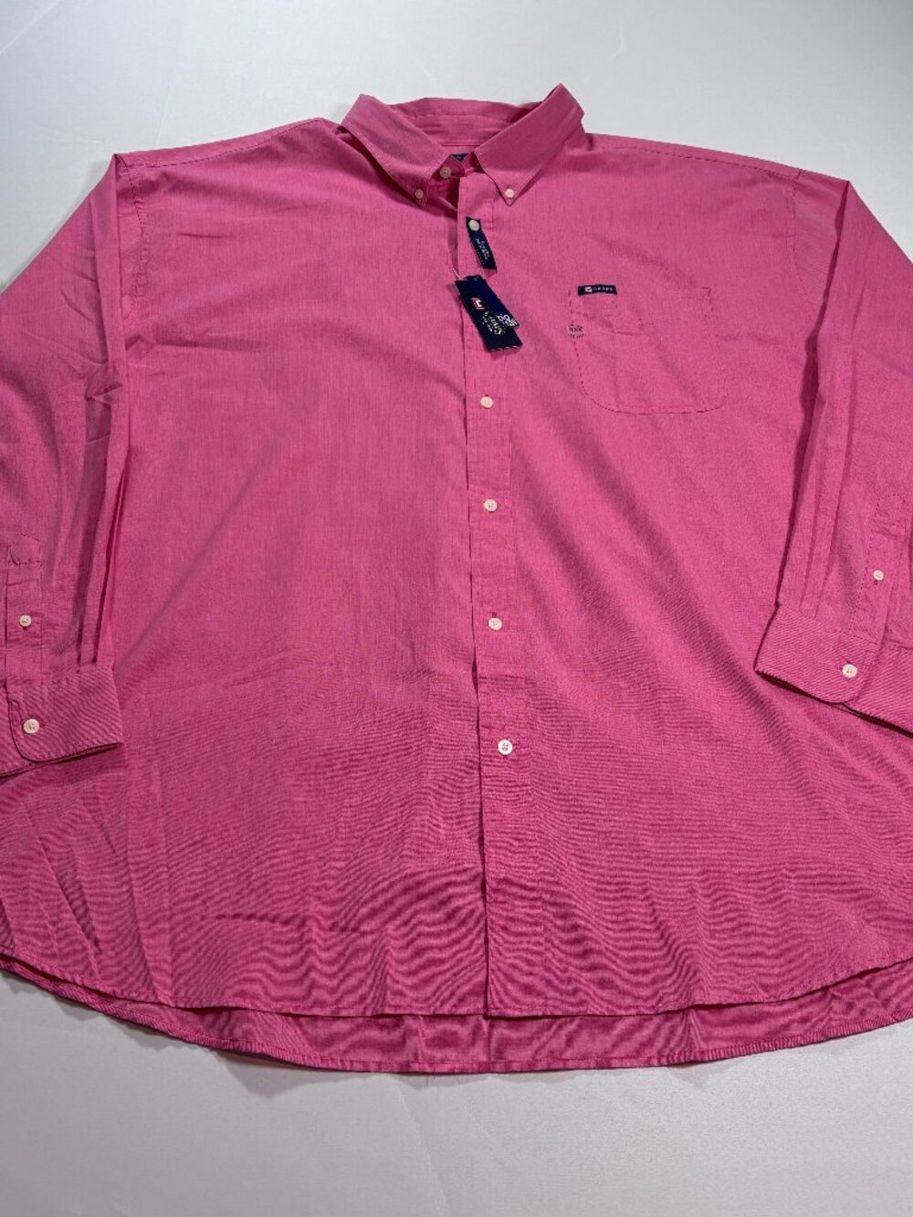 Chaps Big & Tall Easy Care Long Sleeve Button Down Shirt Mens 5XB Raspberry